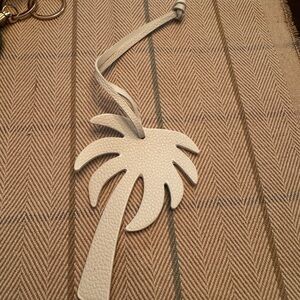 White Palm Tree Vanchetta Leather Bag Charm